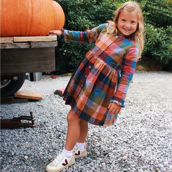 Pink Chicken Girls Autumn Dress - Harvest Check - Picture 3 of 4